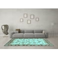 thumbnail image 3 of Ahgly Company Indoor Square Abstract Light Blue Modern Area Rugs, 4' Square, 3 of 4