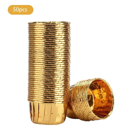 

Cupcake Liner Disposable Aluminium Plated Rolled Edge Cups For Cake Muffins