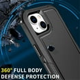 thumbnail image 6 of for iPhone 14 Case, [Shockproof] [Anti-Dust] [Heavy Duty Military Protection] Protective Anti Scratch Dual Layer Tough Rugged Hybrid Bumper Phone Case Cover for iPhone 14, Black, 6 of 8