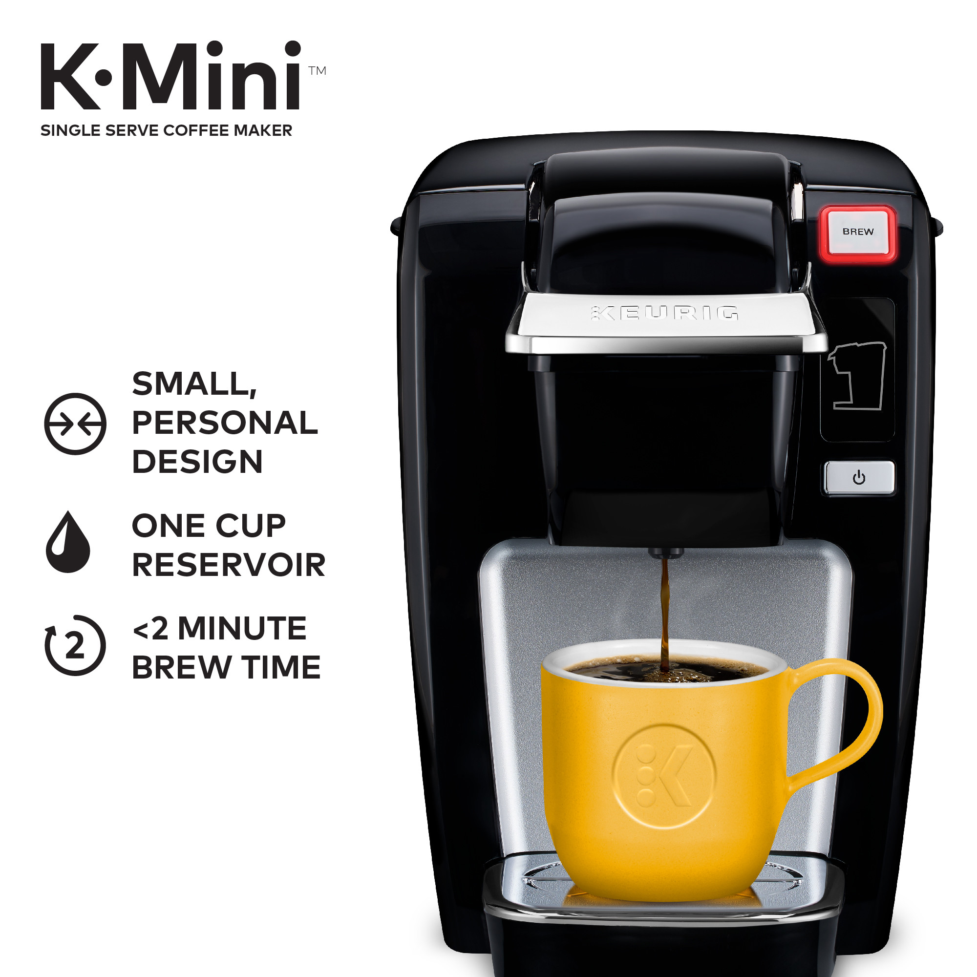 Keurig K-Mini K15 Single-Serve K-Cup Pod Coffee Maker, Black - image 2 of 10