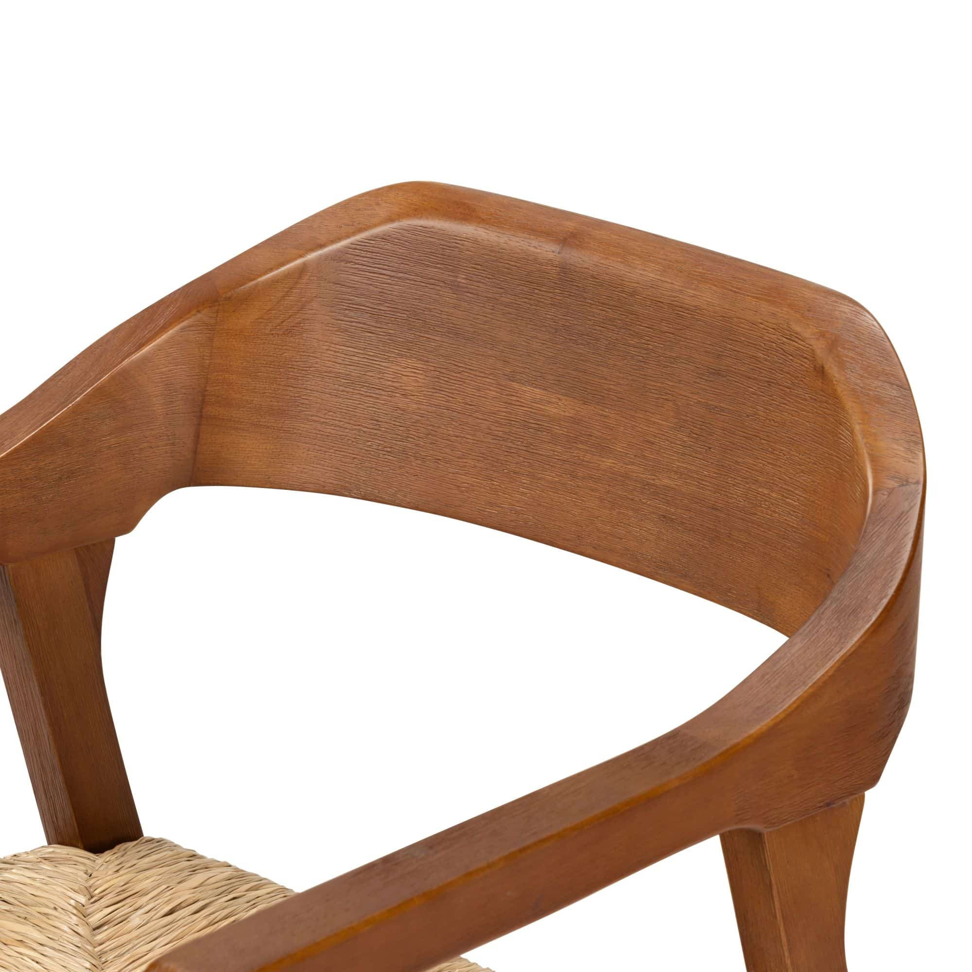 Rasmus Dining Rush Armchair - Chestnut Wire-Brush Finish
