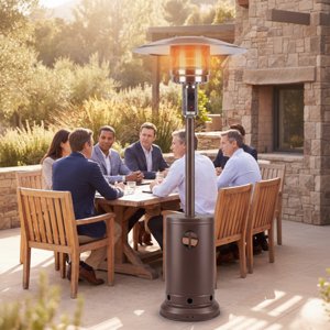 Lausaint Home Freestanding 55000 BTU Galvanized Brown Propane Patio Heater