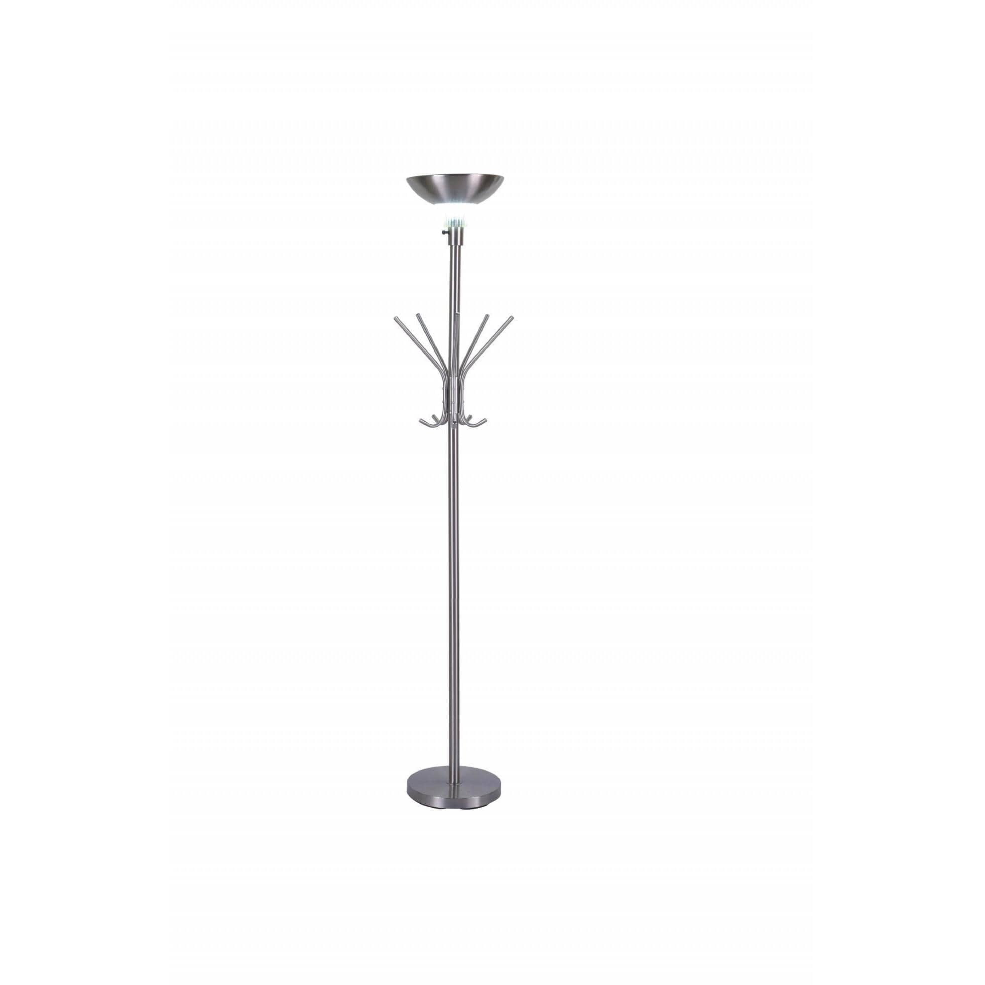 Q Max Silver Metal 71 Inch Torchiere Floor Lamp Com