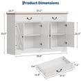 thumbnail image 2 of COZONY 33.5" Farmhouse Buffet Cabinet with 2 Doors and 1 Drawer, Adjustable Shelves Coffee Bar for Dining Room, Entryway, Kitchen,Walnut+white, 2 of 11