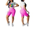 thumbnail image 2 of One opening Women's Outfit Sets Lip Print Short Sleeve T-shirt Bodycon Pants, 2 of 5
