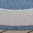 thumbnail image 4 of SAFAVIEH Beach House Wasif Bordered Indoor/Outdoor Area Rug, Blue/Ivory, 6'7" x 6'7" Round, 4 of 13