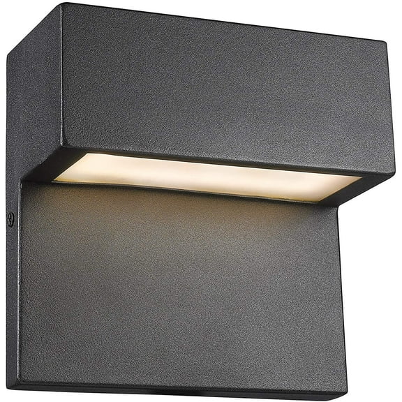 RADIANCE Goods Contemporary LED Light Textured Black Outdoor Wall Sconce 6" Tall