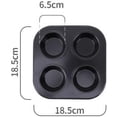 thumbnail image 2 of 2件4孔圆形碳钢烘焙模具，适用于DIY蛋糕芯，巧克力，甜点和面包机烤箱（黑色）, 2 of 6