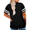thumbnail image 2 of Casual Summer Tops for Women V Neck T Shirts Short Sleeve Tunic Tops Loose Fit Women's Striped Strappy V-neck Color-Plaid T-shirt, 2 of 5