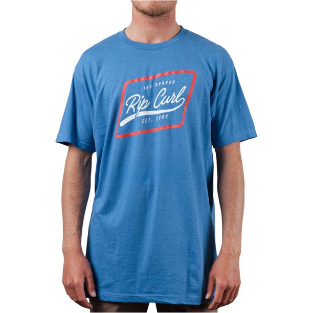 Camiseta gráfica con logotipo jaspeado Rip Curl para hombre azul extragrande