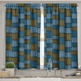 thumbnail image 2 of Ambesonne Vintage Valance & Curtain, Abstract Oriental Motif, 55"x24", Pale Blue Caramel Blue, 2 of 6