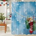 thumbnail image 6 of Shower Curtain 36"W x 78"L Christmas Cartoon Cat Xmas Sock Snowflake Blue Background Fabric Shower Curtains Set with Hooks Water Repellent Bathroom Curtains Machine Washable Bathroom Accessories, 6 of 9