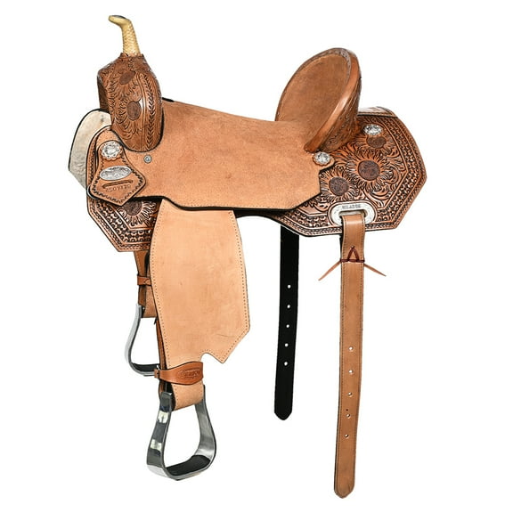 16 Flex Tree Western Horse Saddle American Leather Barrel Trail Hilason