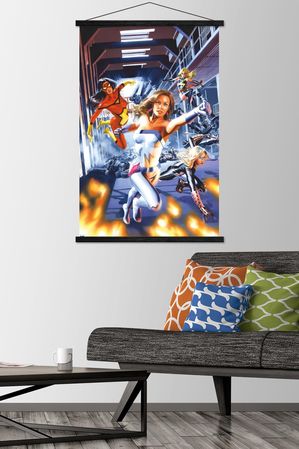 Marvel Comics - Spider Woman - New Avengers Annual #3 Wall Poster with Wooden Magnetic Frame, 22.375" x 34"