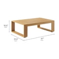 thumbnail image 3 of Lirienne Outdoor Patio Aluminum Faux Wood Coffee Table in Natural, 3 of 9
