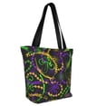 thumbnail image 2 of Kll Tote Bag For Women Neon Mardi Gras Print Shopping Grocery Reusable Bags For Office School Shopping Travel, 2 of 8