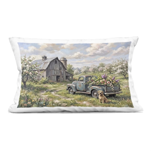 Stupell Industries Proud Dog by Truckload of Flowers Decorative Printed Throw Pillow, design by Tabz Jones, 14 x 7 x 20