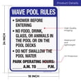 thumbnail image 3 of Florida Wave Pool Rules Sign, Complies With State Of Florida Pool Safety Code, 18x24 Corrugated Plastic, 3 of 7