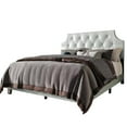 thumbnail image 4 of Home Design Mexico Twin Tufted Upholstered Platform Bed with Scooped Headboard and Padded Surface, Silver, Easy Assembly, 4 of 5