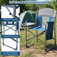 thumbnail image 4 of Gymax Folding Camping Chair Oversized Padded Portable Directors Chair w/ Side Table Navy & Gray, 4 of 7