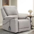 thumbnail image 4 of KIGOTY Rocking Recliner Chair, 360 Swivel Recliner with Massage and Heating, Light Grey, 4 of 7