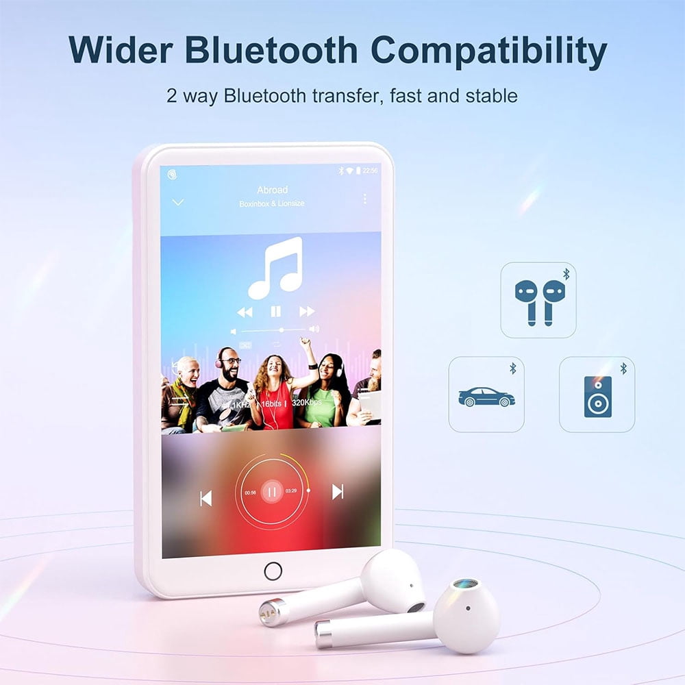 MECHEN H1 Pro MP3 Player with Bluetooth and Wifi, 4" Full Touch Screen Music Player with Spotify, Deezer, Audible, Browser, Up to 512GB