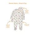 thumbnail image 2 of Wonder Nation Baby Neutral Zip Up Sleep ‘N Play Footed Pajamas, 2-Pack, Sizes Newborn - 6/9 Months, 2 of 8