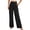 Black, variant on Women's Elastic Waist Loose Printed Wide-Leg Pants Dark Blue Size S