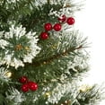 thumbnail image 5 of Nearly Natural 3' Green Frosted Pine Artificial Christmas Tree with Berries 50 Clear LED Lights, 5 of 9