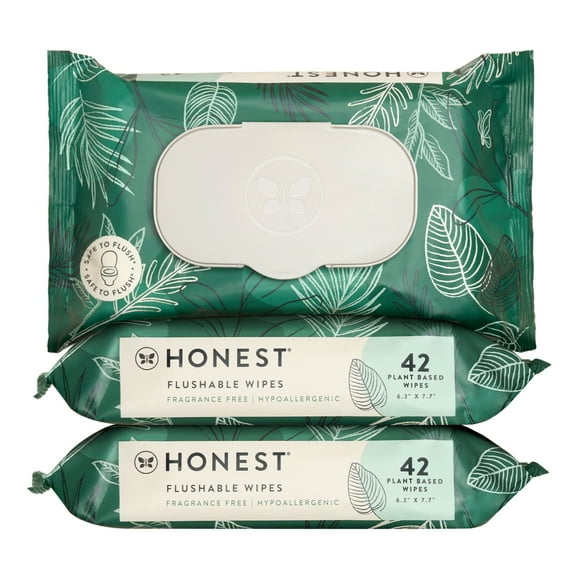 The Honest Company Flushable Wipes, 126 Count, Tropical Leaves
