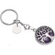 thumbnail image 1 of Crystal Keyring Silver Tree of Life Healing Crystals Stone Key Chain(Purple), 1 of 4