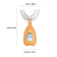 thumbnail image 4 of Toystoory Cepillo de portátil de silicona en forma de U para niños pequeños, cepillo de de doble cara para entrenamiento de bebés Suministros de limpieza para el hogar naranja S Toystoory HA009117-07, 4 of 6