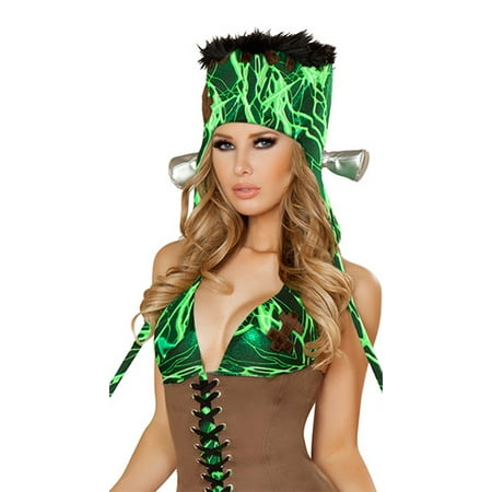 J Valentine Women's Frankenstein Hood Green One Size Fits Most