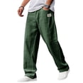 thumbnail image 3 of Pants,Breathable Straight-Leg Trousers for Men,Men's Linen Pants Fall Summer Beach Casual Pants, XL, 3 of 5