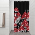 thumbnail image 2 of Red Mushroom Line Black Pattern Shower Curtain 36"x72" ,Bathroom Decorative Shower Curtains Set with 12 Hooks,Modern Waterproof Washable Shower Curtain, 2 of 6
