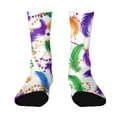 thumbnail image 2 of Women‘s Carnival Print Socks, Breathable Crew Socks with Colorful Festival Patterns, for Mardi Gras, Parties, Cosplay & Fun Outfits B 1pcs, 2 of 6