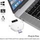 thumbnail image 2 of Lector de Tarjetas SD, Lector de Tarjetas de Memoria 3 en 1 para iPhone/iPad, Dispositivos USB C y USB A, Adaptador de Tarjeta de Visor de cámara Trail Compatible con Windows, Mac OS, Linux, Android,, 2 of 5