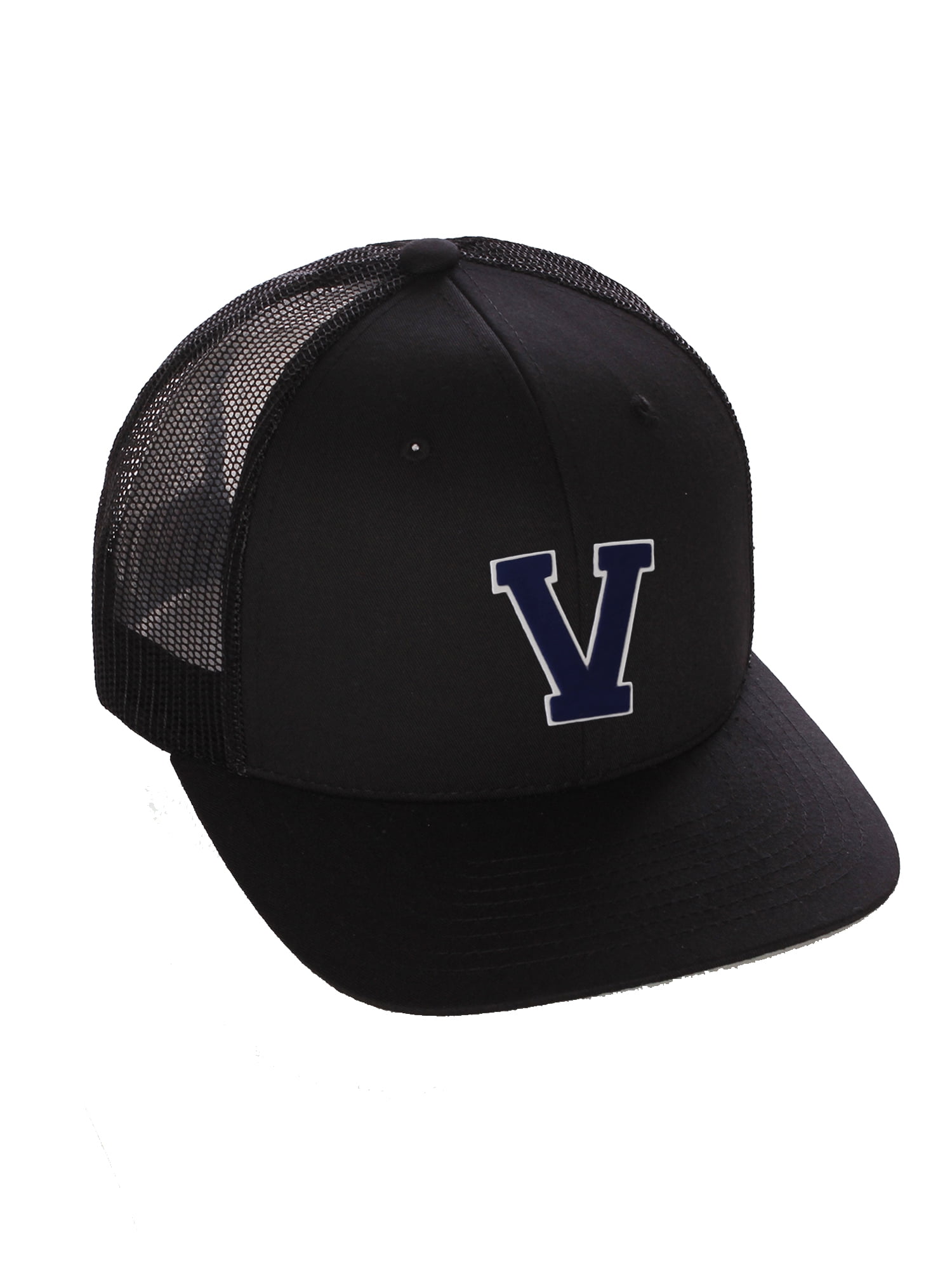 Structured Trucker Mesh Hat Custom Colors Letter V Initial Structured Trucker Mesh Hat Custom Colors Letter V Initial