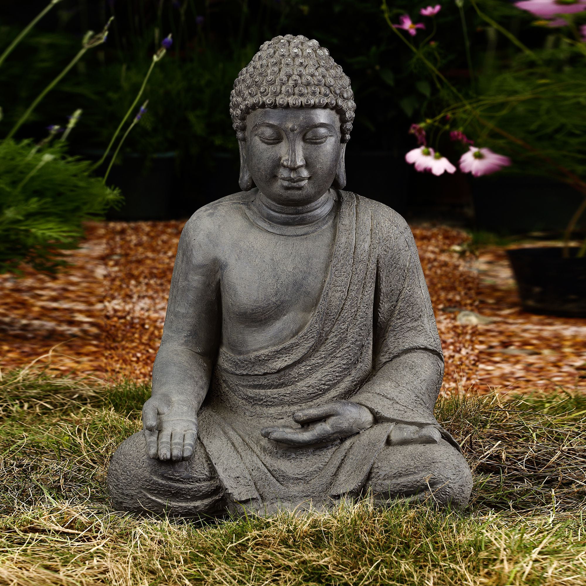 Garden Buddha Statue Outdoor Backyard Calming Yard Sculpture Patio ...