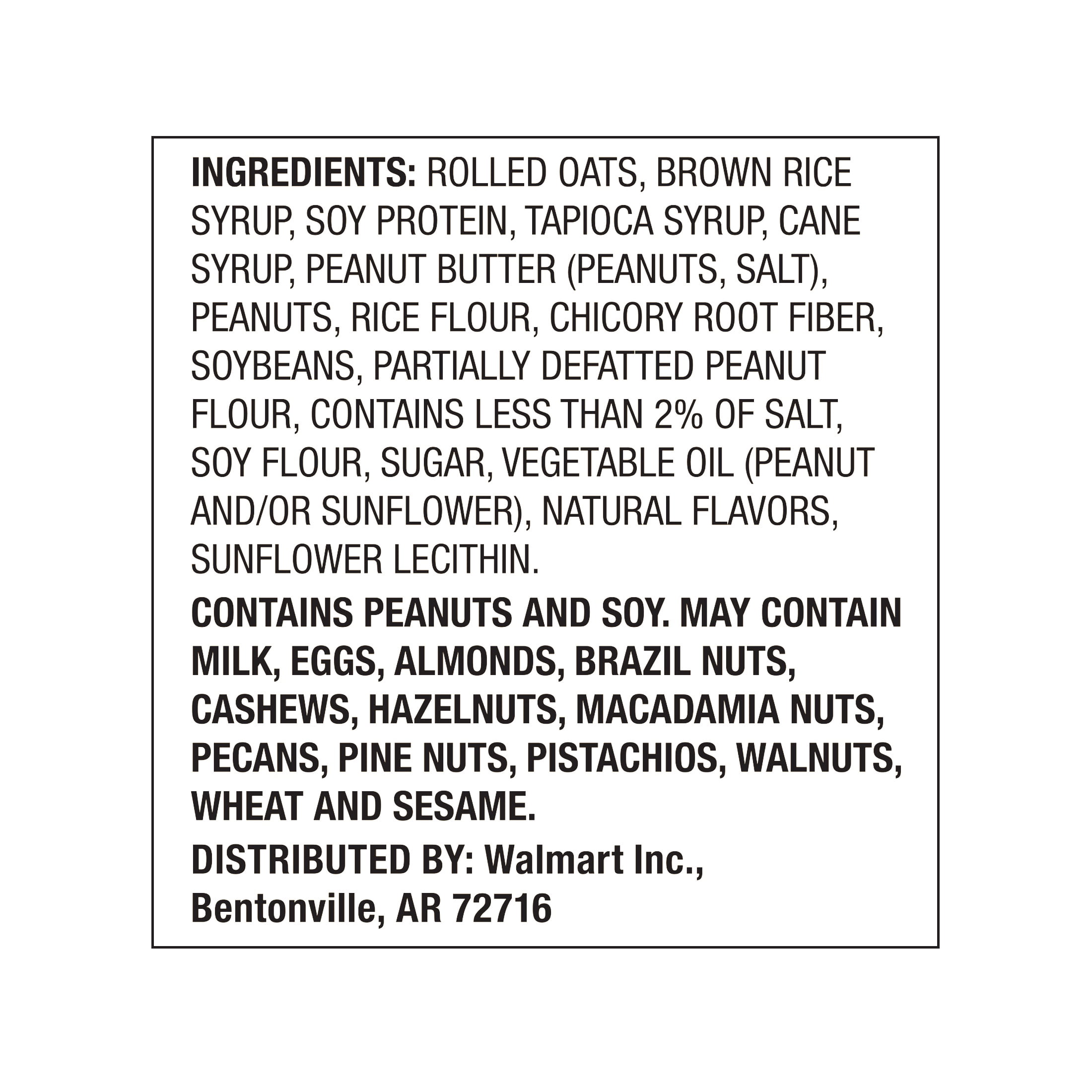 Great Value Energy Bar, Crunchy Peanut Butter, 2.4 oz, 15 Count
