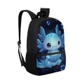 thumbnail image 2 of Binienty Cute Blue Axolotl School Backpack for Kids, Lightweight Bookbag with Padded Laptop Sleeve Front Pocket Side Mesh Pouches for Elementary Middle School Students Travel, 2 of 6