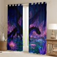 thumbnail image 2 of Homewish Magic Dragon Blackout Curtains Set of 2 (52x84 Each),Western Fantasy Window Curtains,Pink Lotus Curtains and Drapes For Boys Teens,Luxury Bedroom Decor, 2 of 6