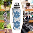 thumbnail image 7 of Flowers Floral Sports Water Bottle Portable Travel Mug 32oz BPA Free Leak Proof Straw Transparent Tritan for Gym Yoga Cycling Camping, 7 of 7