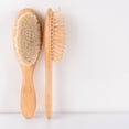 thumbnail image 6 of 2Pcs Comb Set Infant Hairbrush Bamboo Prevents Entangled Massage Wooden Shower Registry Gift Baby Hair Brush Hair Comb for Toddlers, 6 of 10