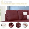thumbnail image 3 of Adebisi 103.5" Wide Faux Leather Sofa & Chaise with Ottoman,Left Facing Red, 3 of 6
