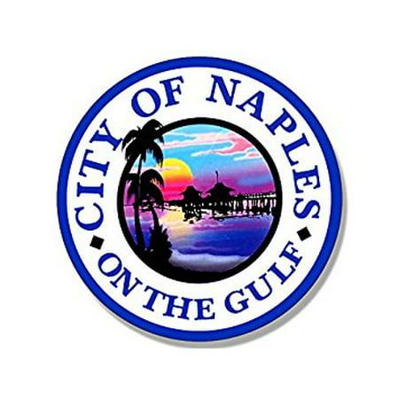 ROUND Naples CITY SEAL Sticker Decal (florida fl gulf) 4 x 4 (Best Moving Naples Fl)