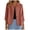 Brick Red, variant on Womens Cotton Linen Shirts Jacket Long Sleeve Button Down Blazer Lightweight Casual Lapel Cardigans Summer Blouses Wine for Size M
