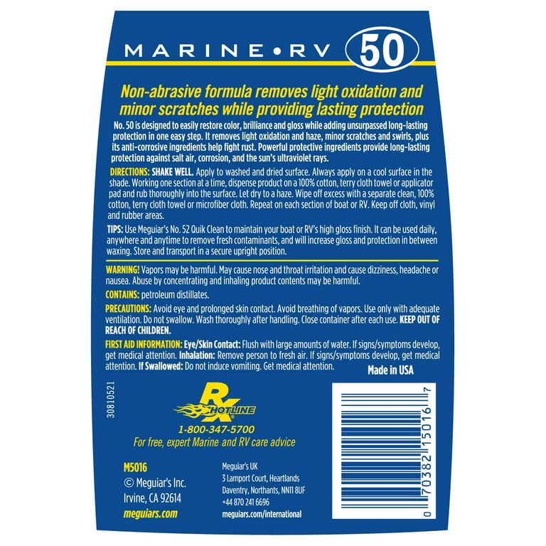 Meguiars Mirror Glaze #50 Marine/RV Cleaner Wax