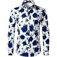 thumbnail image 4 of Nuevas camisas para hombre, manga larga, estampado de flores en 3D, solapa con botones, ropa de verano para hombre, camisetas de moda para fiesta de graduación, cumpleaños y novio, 4 of 4