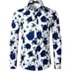 thumbnail image 5 of Nuevas camisas para hombre, manga larga, estampado de flores en 3D, solapa con botones, ropa de verano para hombre, camisetas de moda para fiesta de graduación, cumpleaños y novio, 5 of 5
